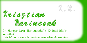 krisztian marincsak business card